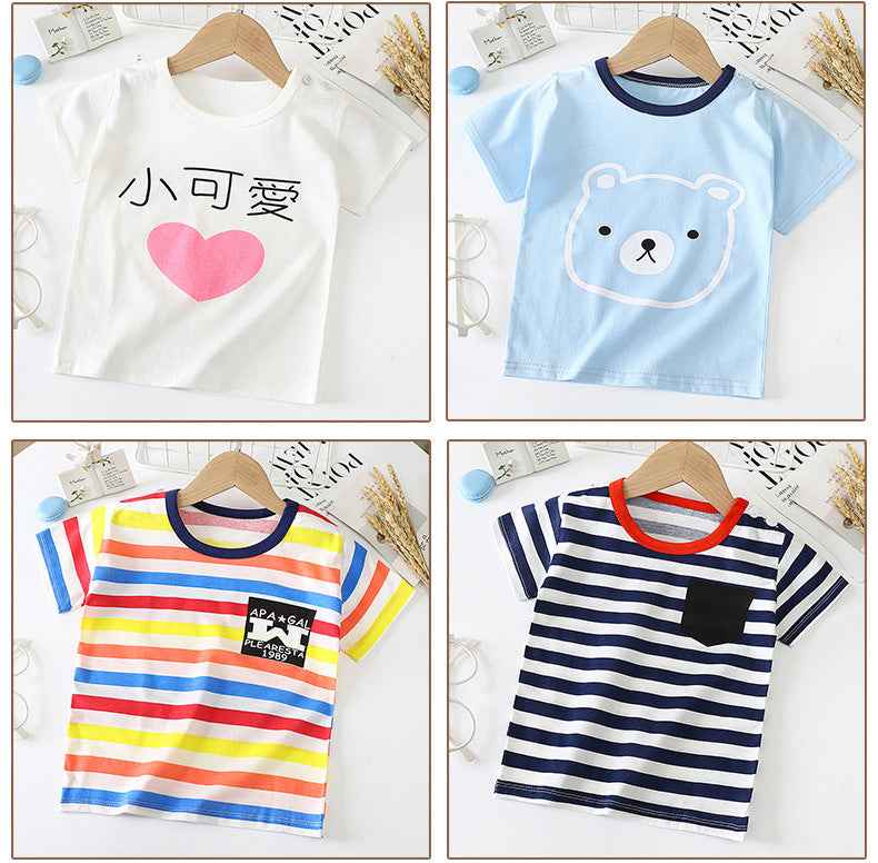 Children's Short-sleeved T-shirt cotton Baby Half-sleeved Bottoming Shirt - MIQ Store