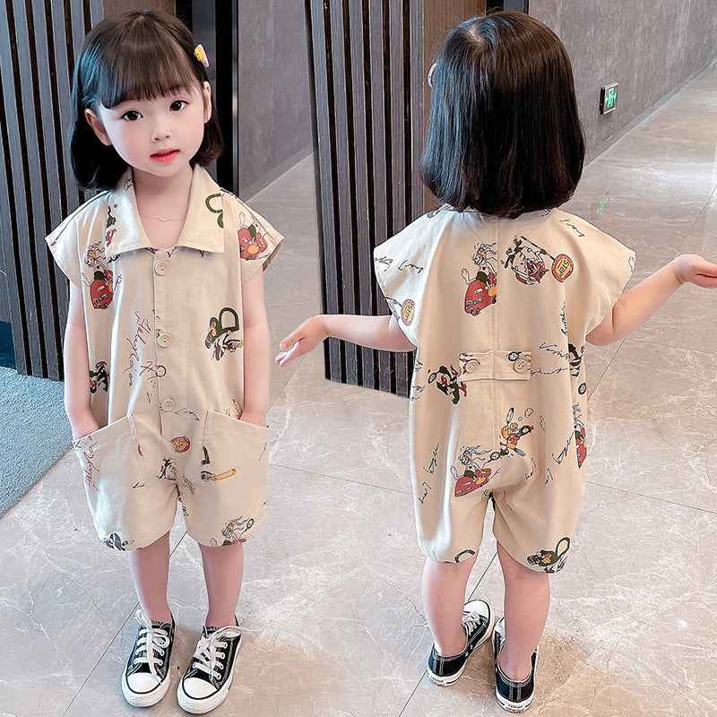 Summer New Style Graffiti Jumpsuit Korean Male And Female Baby - MIQ Store