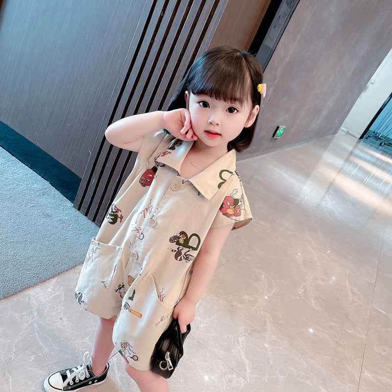 Summer New Style Graffiti Jumpsuit Korean Male And Female Baby - MIQ Store