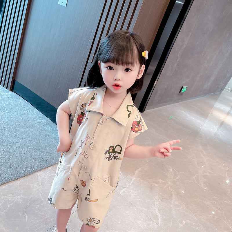 Summer New Style Graffiti Jumpsuit Korean Male And Female Baby - MIQ Store