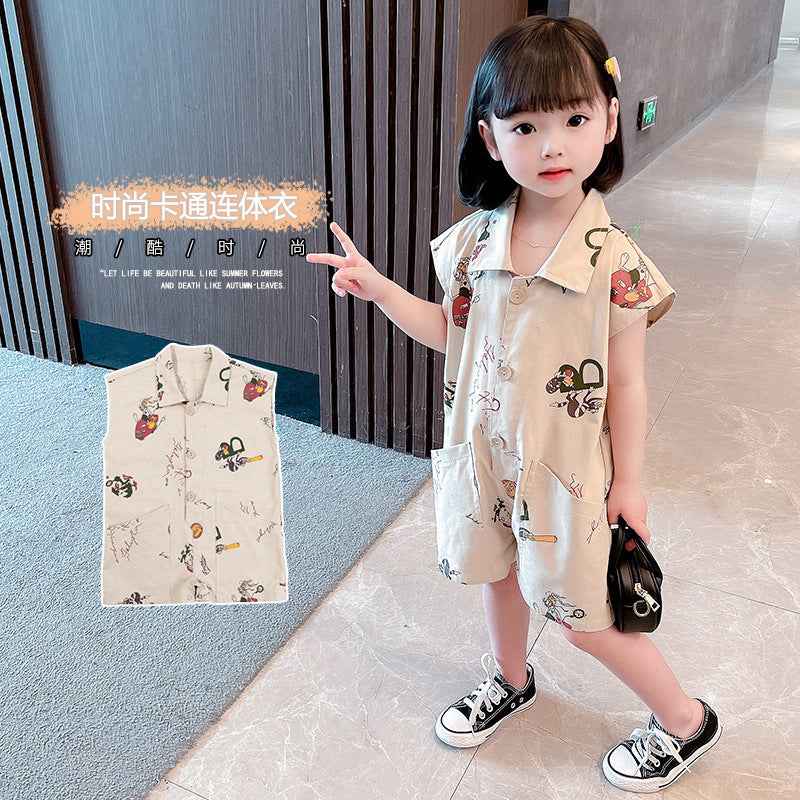Summer New Style Graffiti Jumpsuit Korean Male And Female Baby - MIQ Store