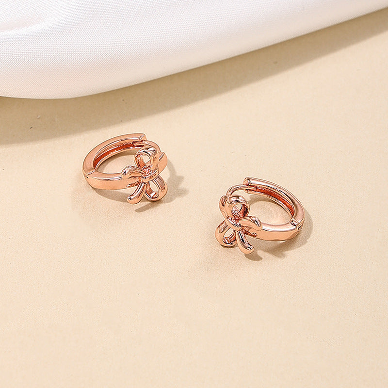 Summer Bowknot Small Cherry Versatile Daily Commute Female Earrings