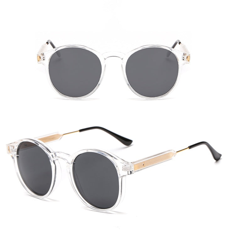 Sunglasses female tide star glasses new round metal foot silk ladies round face Korean retro glasses