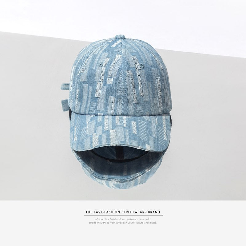Denim Damaged Hat Outdoor Snapback Trucker Hat Men Adjustable Baseball Caps Trendy Women Hip Hop Fashion Ha
