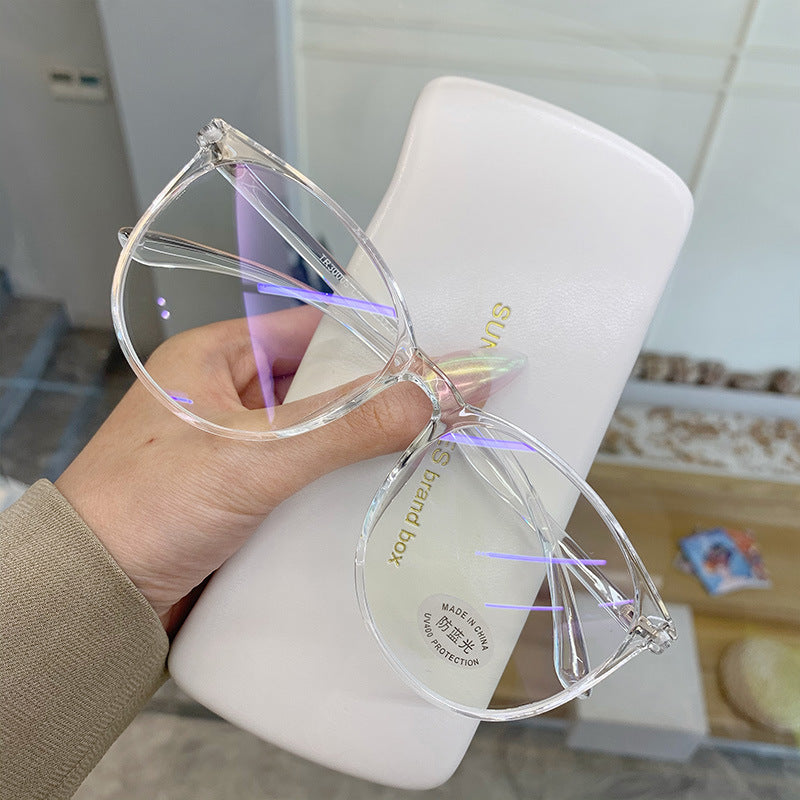 Big frame flat mirror net red frame glasses