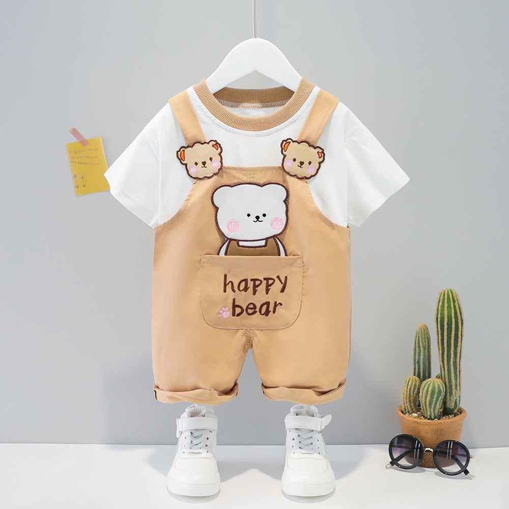 Children's Clothing Men And Women Baby Summer Cartoon Short-sleeved Overalls - MIQ Store