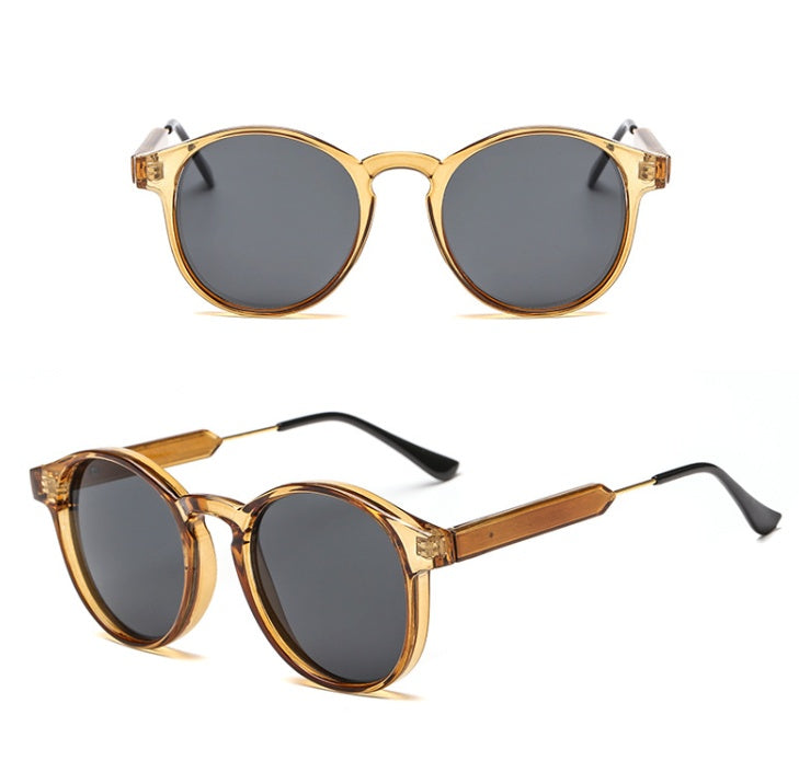 Sunglasses female tide star glasses new round metal foot silk ladies round face Korean retro glasses