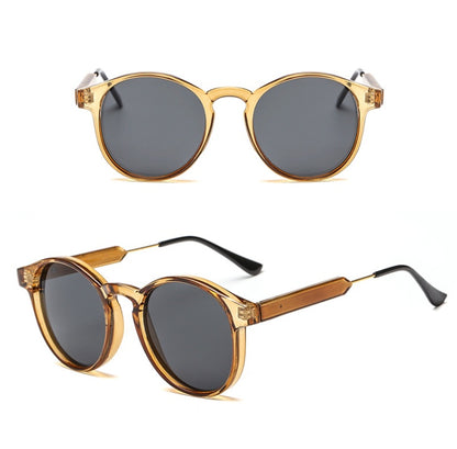 Sunglasses female tide star glasses new round metal foot silk ladies round face Korean retro glasses