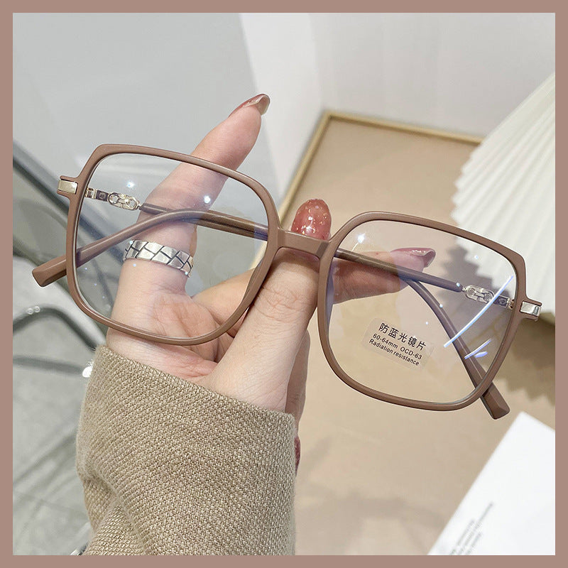 Big frame flat mirror net red frame glasses