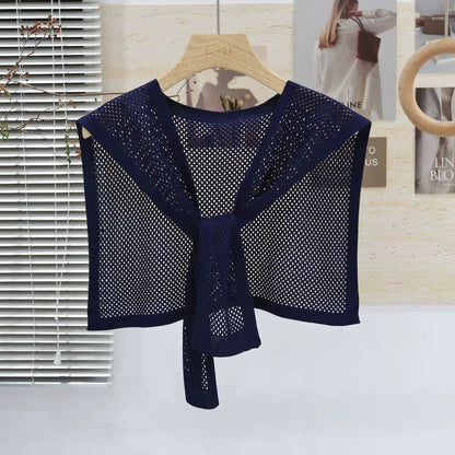 Knitted Shawl Matching Shirt Skirt Outer T-shirt Small Waistcoat