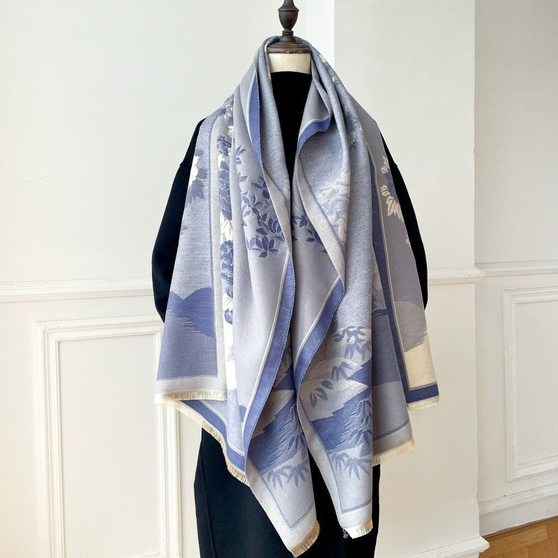 Shanshui Huanyu Winter Office Cashmere-like Warm Scarf