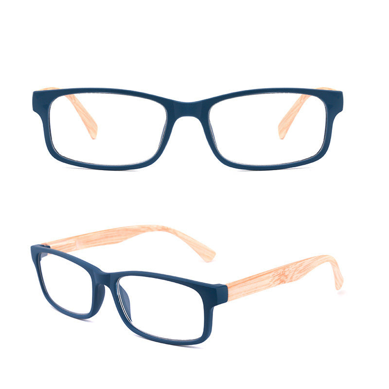 Square Presbyopia Glasses Bamboo Foot Men's And Women's Small Frame