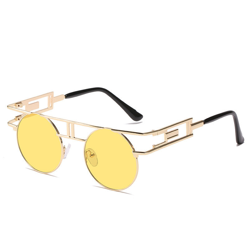 Fashion Retro Metal Round Frame Ink