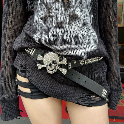 Rivet Belt Porous American Wide Belt