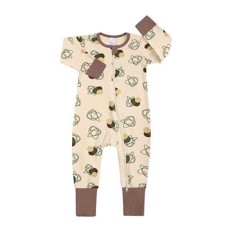 Spring And Autumn Long Sleeve Cotton Baby Jumpsuit Male And Female Baby Home Romper - MIQ Store