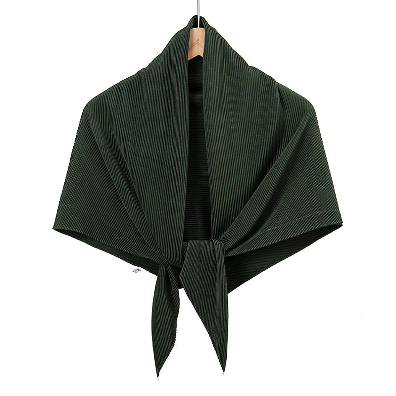 Solid Color Satin Crumpled Large Kerchief Fashion Scarf