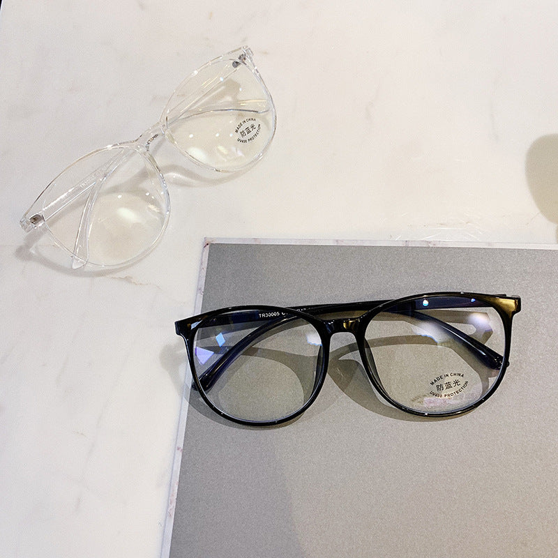 Big frame flat mirror net red frame glasses