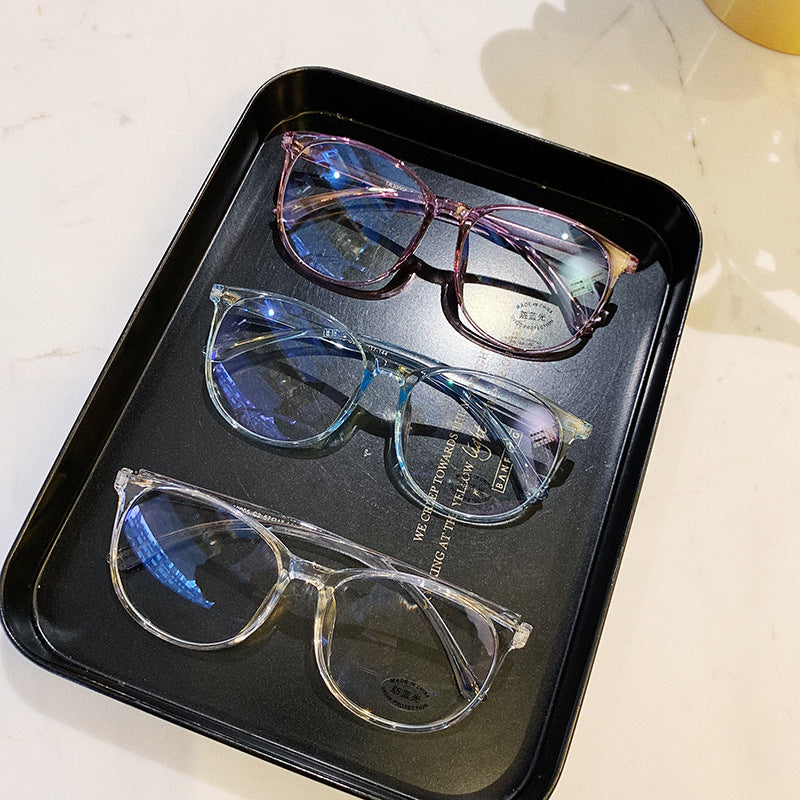 Big frame flat mirror net red frame glasses