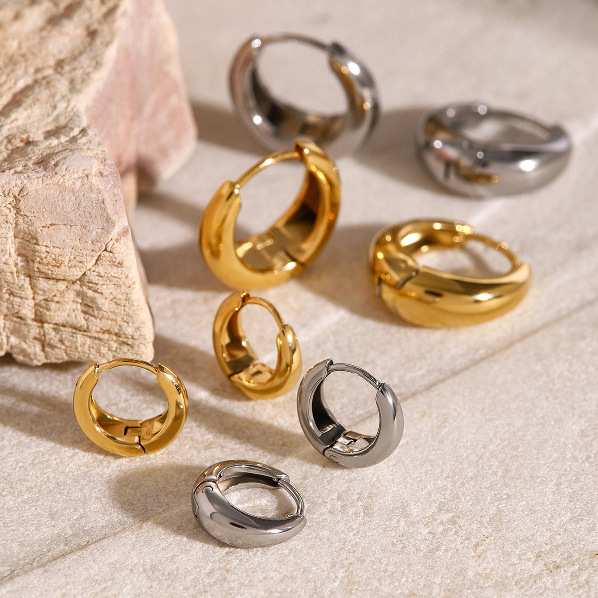 Women's High-grade Ins Stainless Steel Circle Earrings