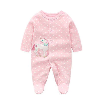 Animal pattern male and female baby long-sleeved romper - MIQ Store