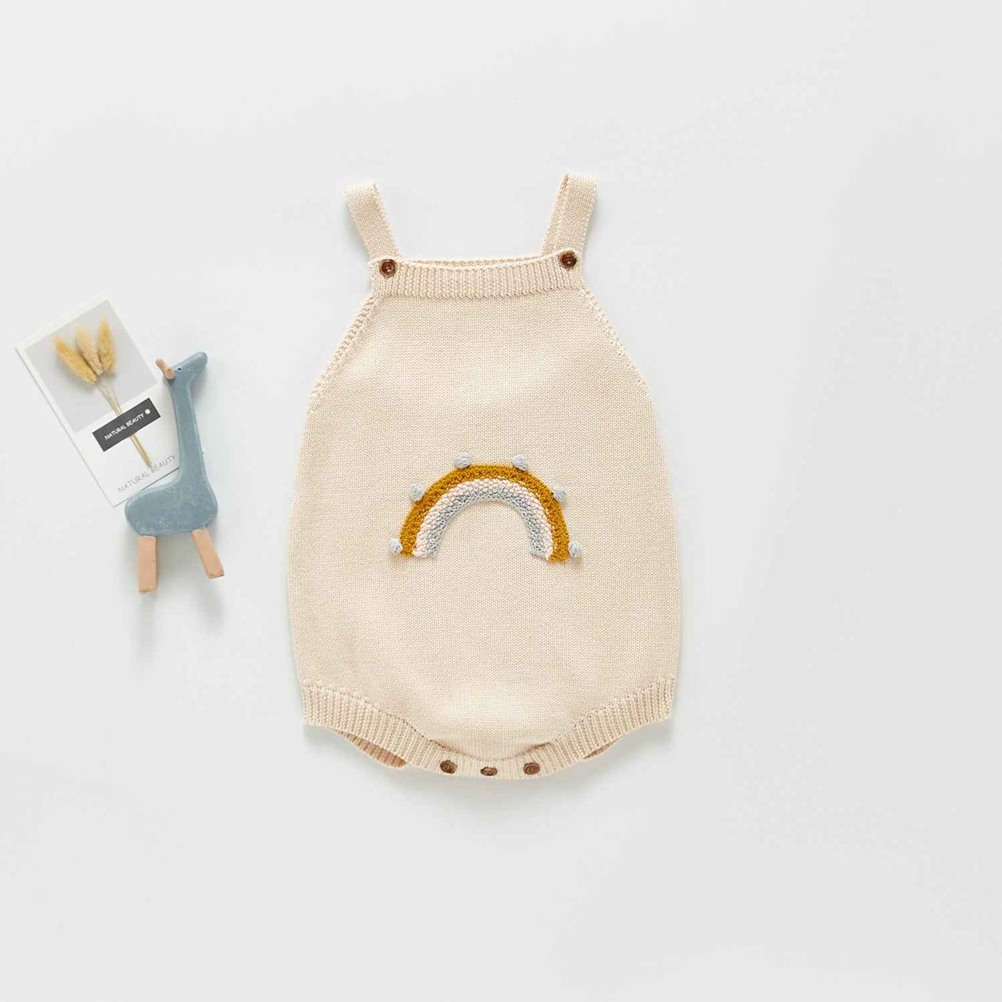 New Baby Girl Baby Knitted Strap Jumper