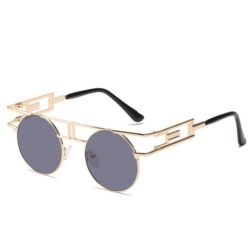Fashion Retro Metal Round Frame Ink