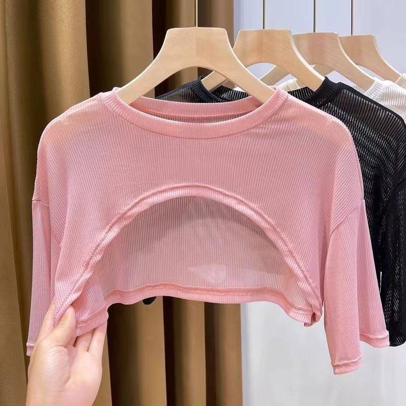 Personalized Hollow Thin High Waist Ultra Short Sun Protection Cardigan Shawl