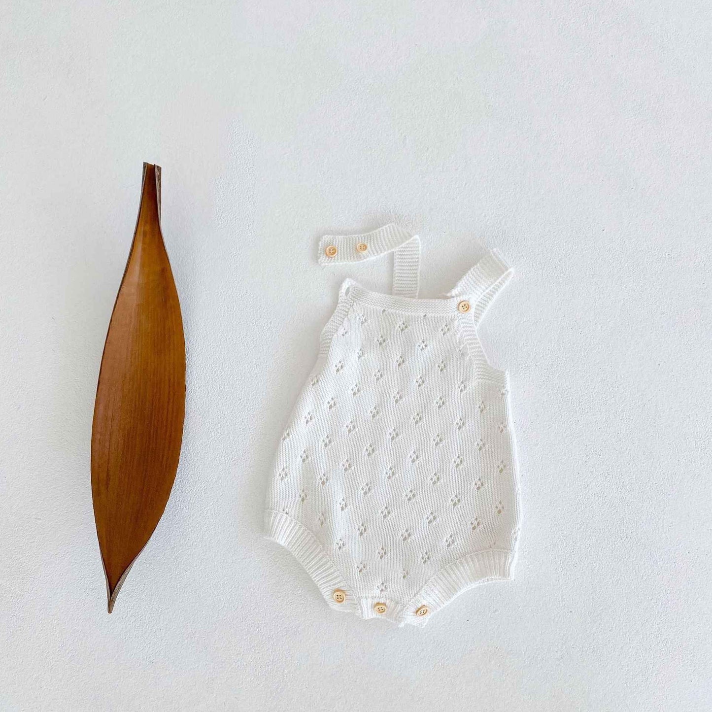 Male And Female Baby Hollow Strap Romper Knitted Wool Jumpsuit - MIQ Store