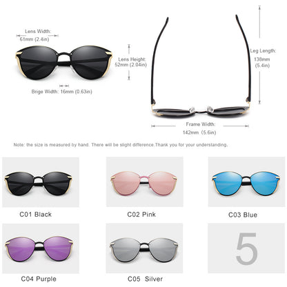 Ladies Polarized Fashion Retro Seye Protection Glasses