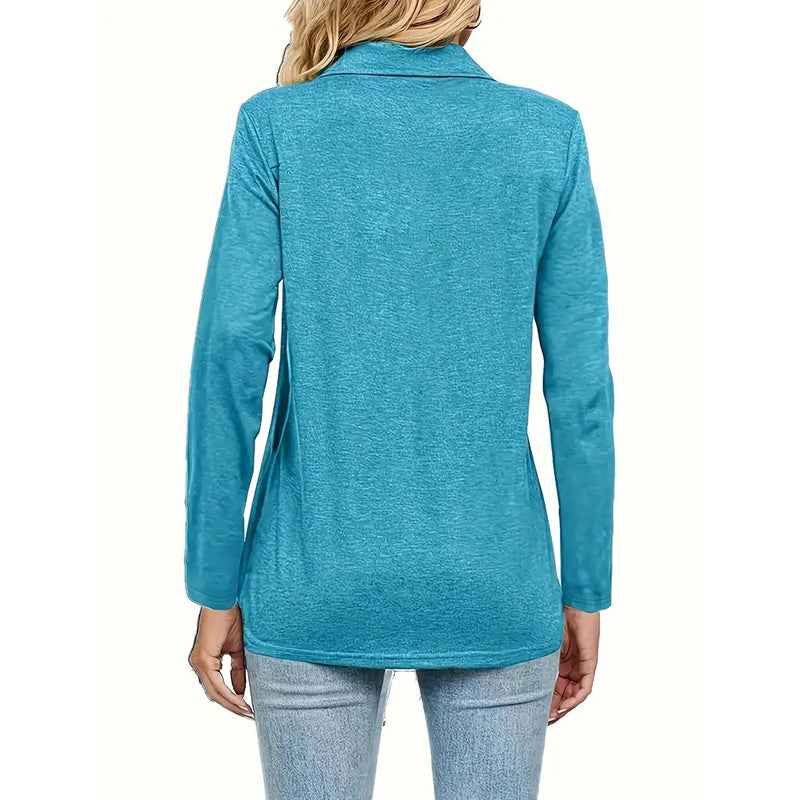 2 Packs Womens Polo Shirts Long Sleeve Business Casual Tops Collared V Neck Basic Tees Blouse