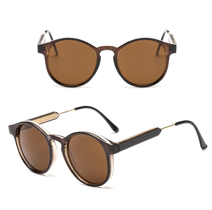 Sunglasses female tide star glasses new round metal foot silk ladies round face Korean retro glasses