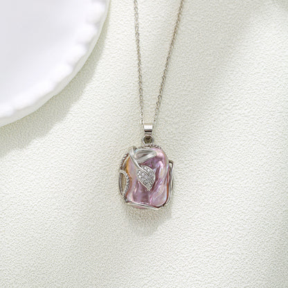 Baroque Pendant Freshwater Pearl Necklace Clavicle Chain