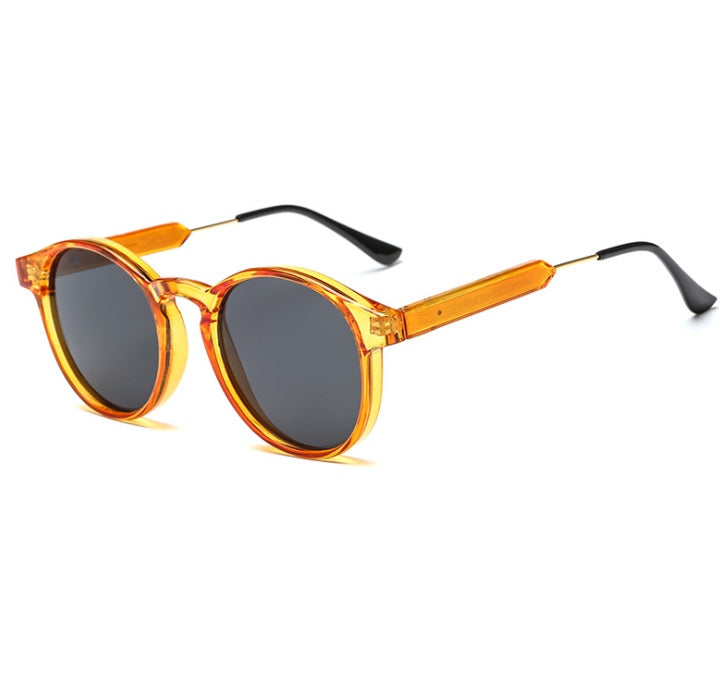 Sunglasses female tide star glasses new round metal foot silk ladies round face Korean retro glasses