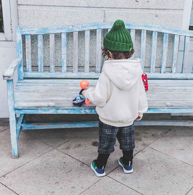 Boys plus velvet sweater 1-3 years old tide 2 thick baby autumn clothes male children's shirt male baby hooded children autumn and winter - MIQ Store