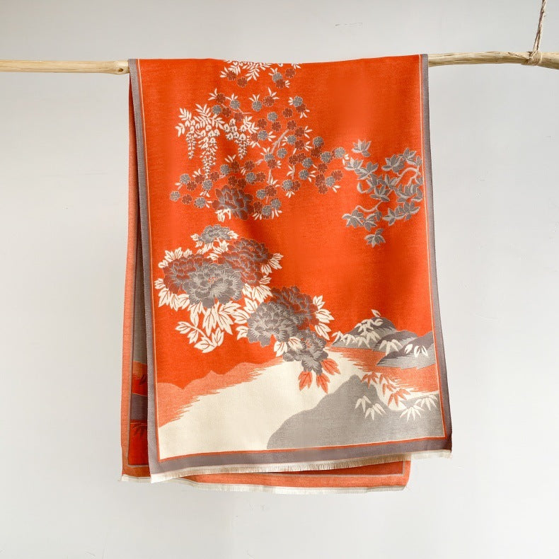Shanshui Huanyu Winter Office Cashmere-like Warm Scarf