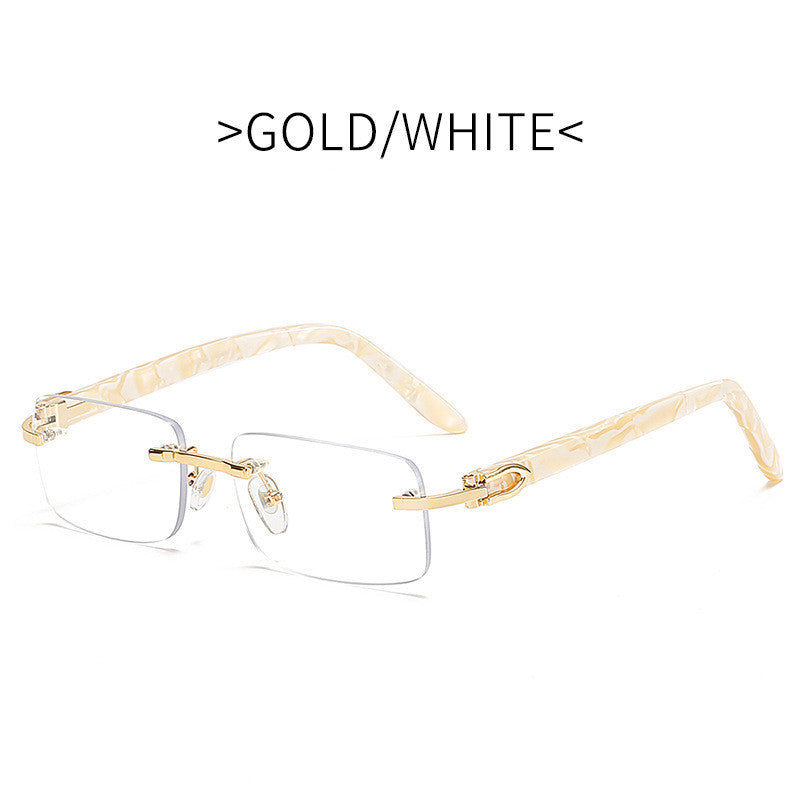Small Square Frameless Acetate Sunglasses