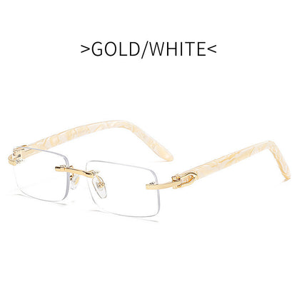 Small Square Frameless Acetate Sunglasses