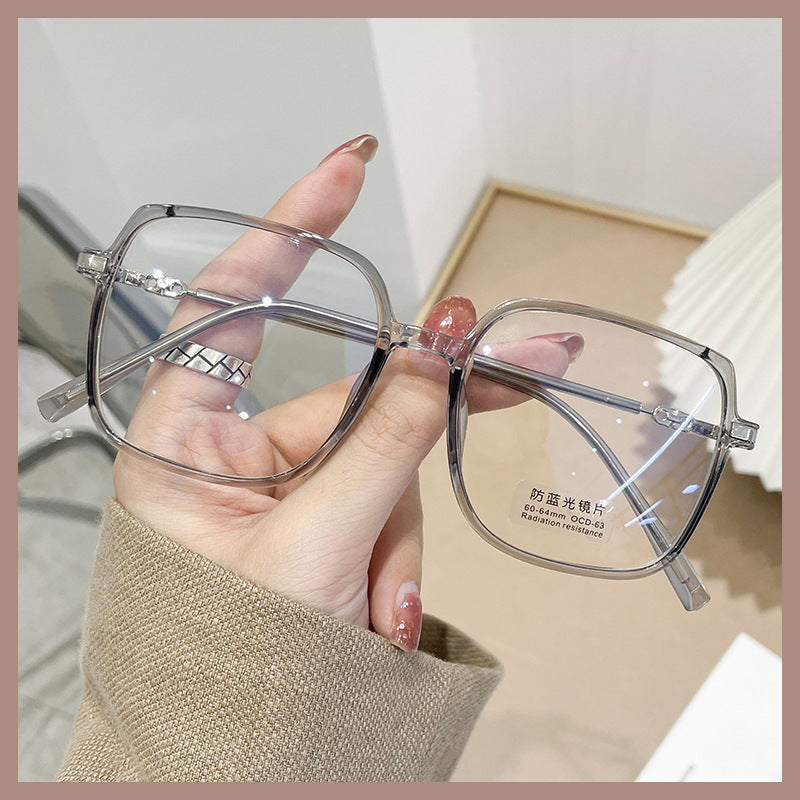 Big frame flat mirror net red frame glasses