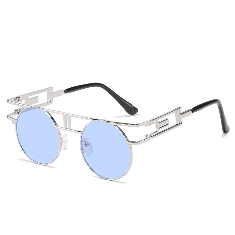 Fashion Retro Metal Round Frame Ink