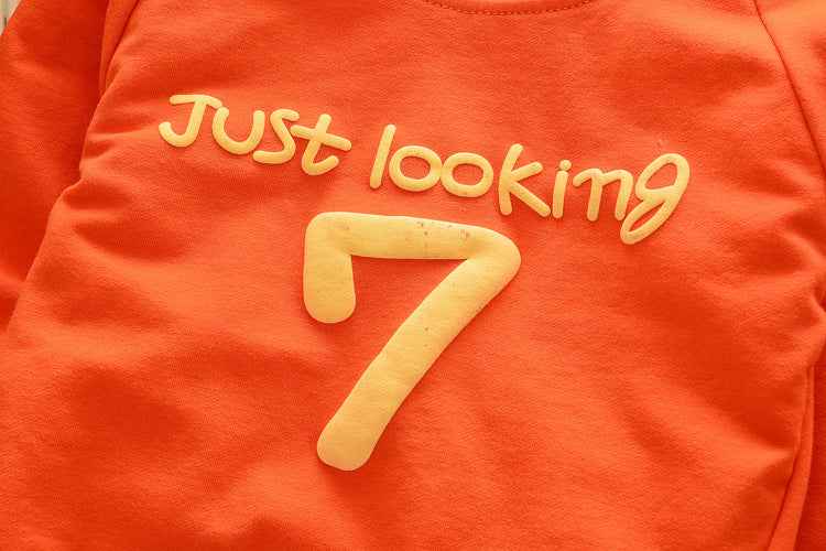 Alphanumeric 7 suit male and female baby two-piece suit - MIQ Store