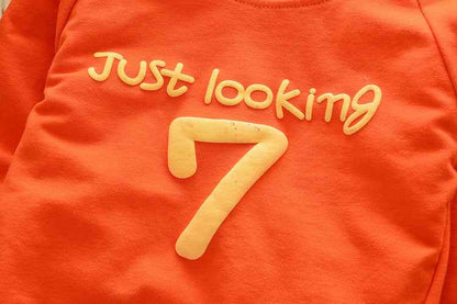 Alphanumeric 7 suit male and female baby two-piece suit - MIQ Store