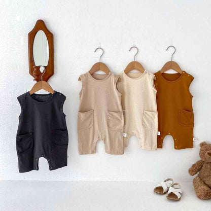 Summer Baby Jumpsuit Nordic Style Male And Female Baby Solid Color Sleeveless Vest - MIQ Store