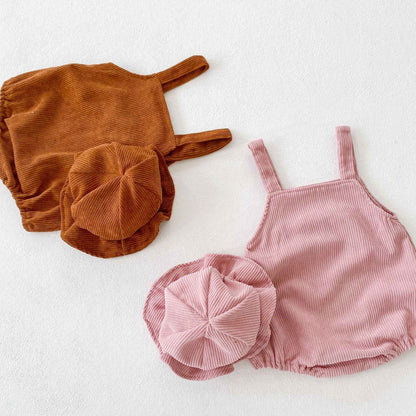 Male And Female Baby Corduroy Rainbow Sling Romper Bag Fart Clothes - MIQ Store