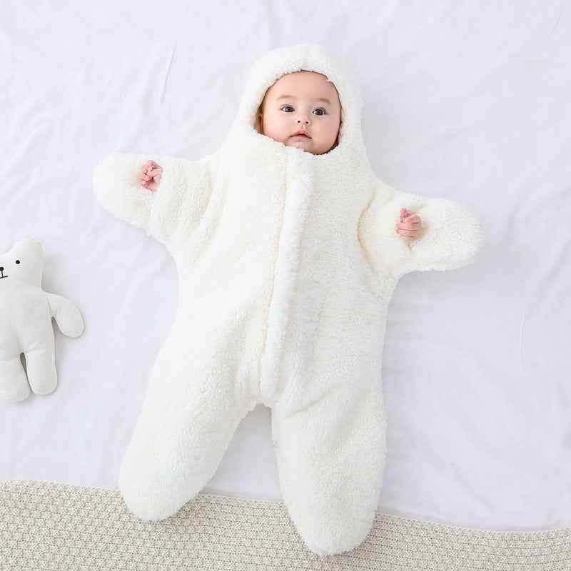 Baby Starfish Lamb Velvet Sleeping Bag Comfortable Newborn Baby Male And Female Baby Outing Winter Quilt Plus Cotton Thickening - MIQ Store
