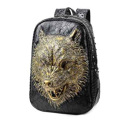 3D Wolf Head Student Backpack Korean Edition Bags Shoulder Bags for Men and Women - MIQ Store