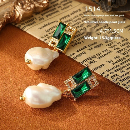 Flower Drop Oil Enamel Love High-grade Light Luxury Minority Earrings For Women
