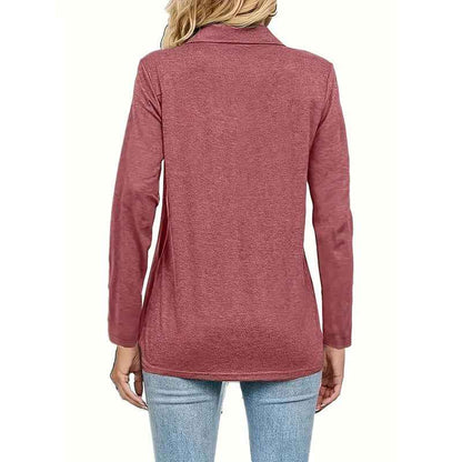 2 Packs Womens Polo Shirts Long Sleeve Business Casual Tops Collared V Neck Basic Tees Blouse
