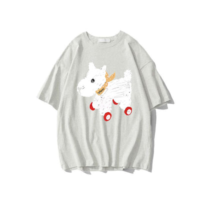 Women's Summer American Retro Loose-fitting Pure Cotton Short Sleeves