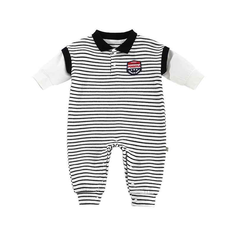 Baby Onesies Striped Male Baby Newborn Clothes Baby Autumn Clothes - MIQ Store