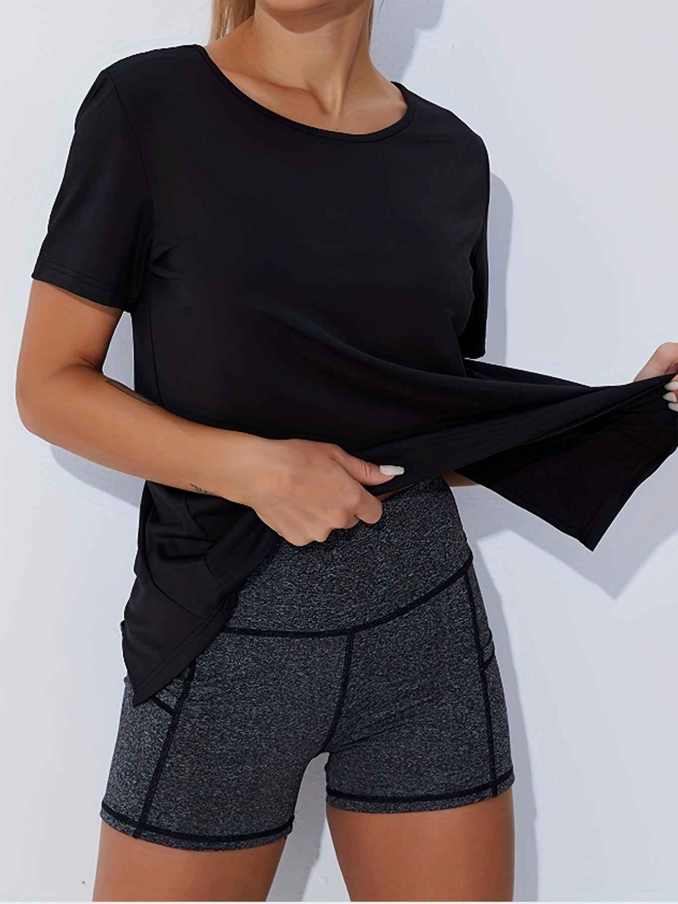 2-Pack  Women Quick-Dry Tees Seamless  Honeycomb Ventilation Yoga Running Gym